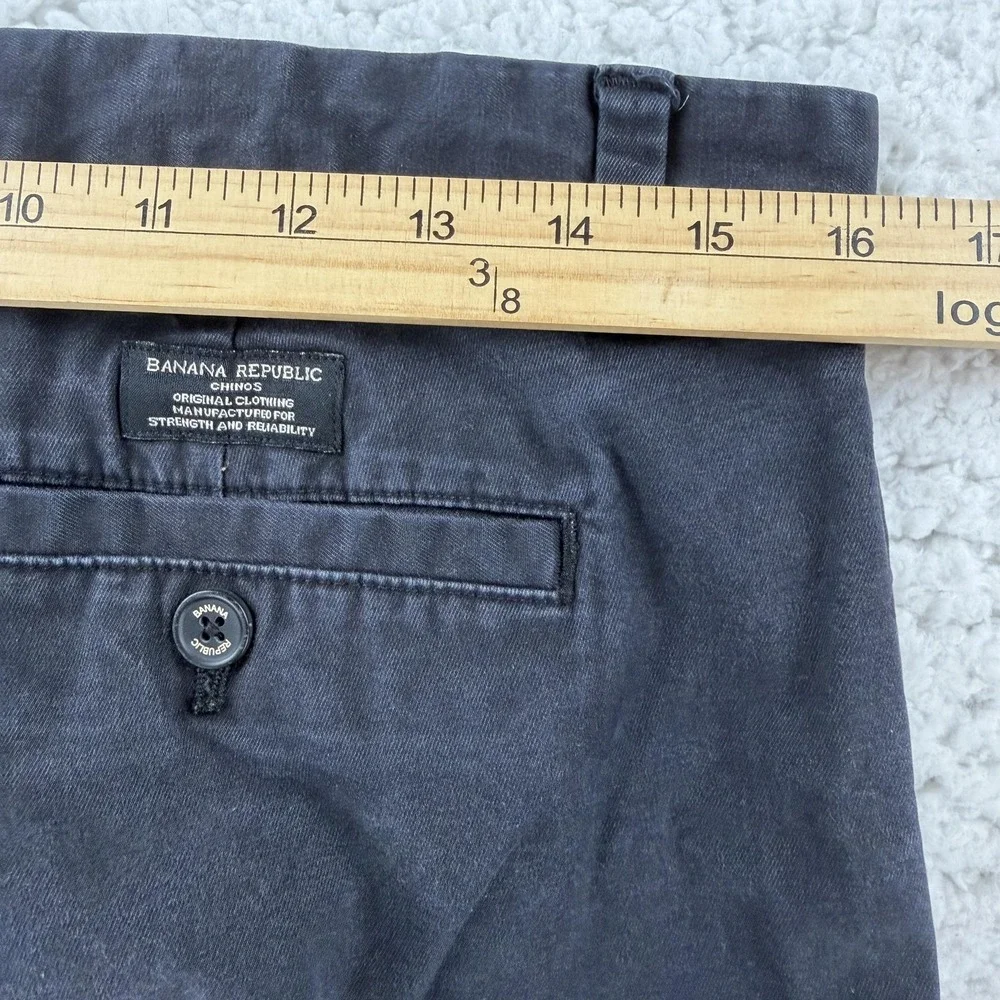 Banana Republic Fulton‎ Skinny Chino Pants Mens 32x32 Black Slim Stretch Casual